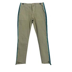 Pam & Gela Size 25 Pants Jeans Casual Green Olive Distressed Raw Hem